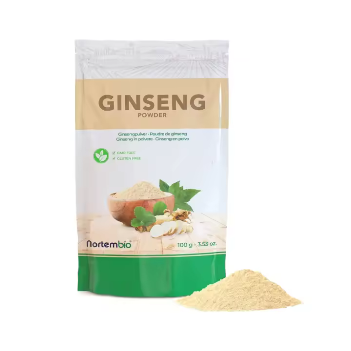 NORTEMBIO Ginseng en Polvo 100% Natural 100g | Sin Conservantes ni Aditivos | Vegano y Sin Gluten | Refuerzo Inmunitario - 1