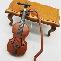 Mini Violin Ornament Juguete Musical Instrumento Decorativo Pequeño Paisaje Hecho a Mano Adorno Para El Hogar Estilo Sureste Asiático - details 4