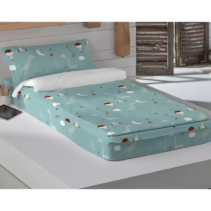 SACO NORDICO INFANTIL 100% ALGODÓN SIN RELLENO JURASIC GREEN COOR HACIENDO EL INDIO FABRICADO EN ESPAÑA - 1