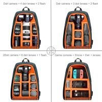 mochila hombre,mochila viaje,25LAlta capacidad Bolsa de fotografía para portátil,mochila para cámara digital,mochila para cámara réflex digital(24*18*18)negro - details 0