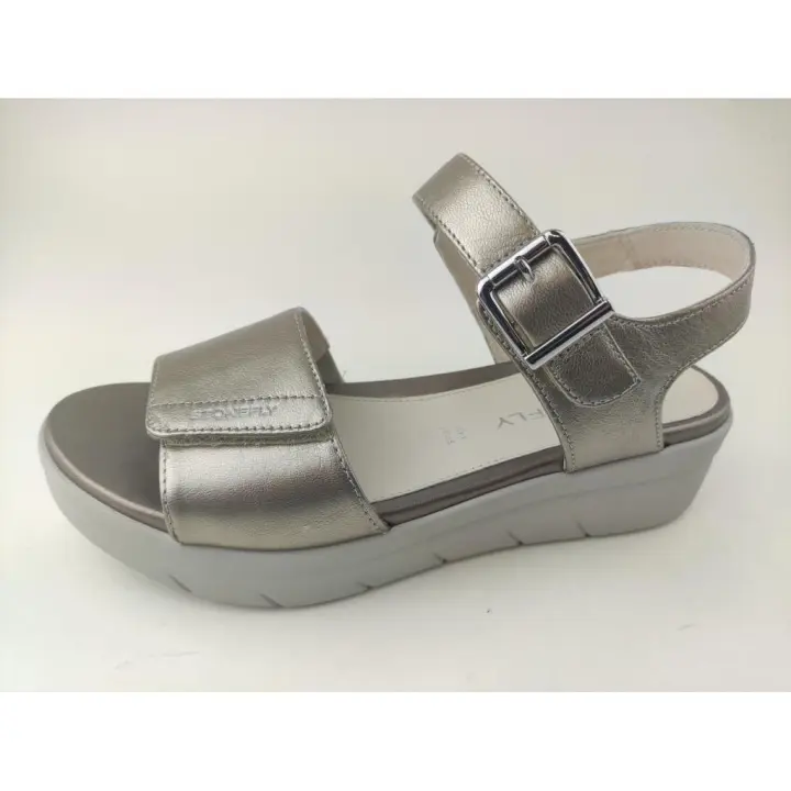 Sandalia Stonefly mujer cuero metal - 1