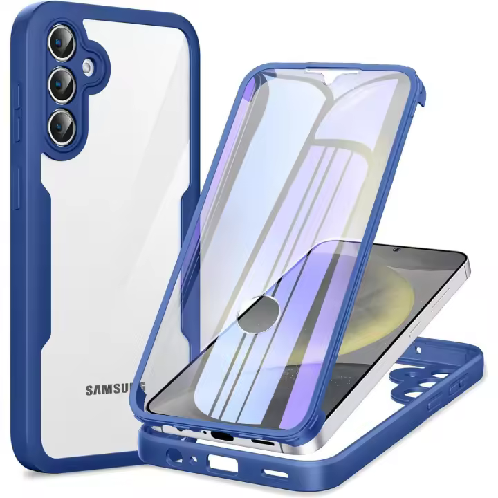 Funda para Samsung Galaxy S25 Plus, Carcasa Doble Cara Clara en 360 Grados, Bumper de PC Duro y Funda de TPU Silicon Antivolpes, Cubierta Protectora with Protector de Pantalla - 1