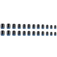 Kit De Uñas Postizas De Presión Para Mujeres Y Niñas 24 Piezas Juego De Uñas Postizas Cortas Cuadradas Con Diseño De Flores Geométricas Y Brillo Moda Oficina - details 43