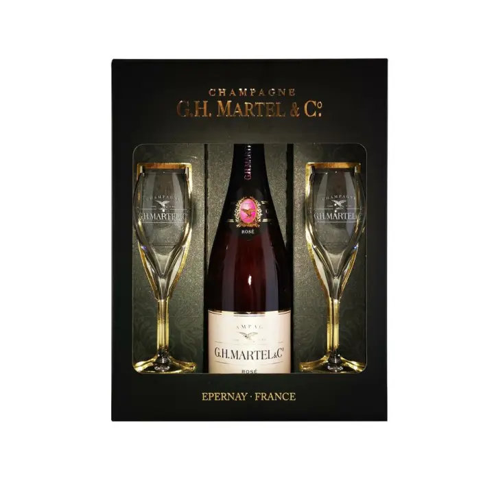 CHAMPAGNE MARTEL ROSE BRUT PACK 2 COPAS 75CL 12% - 1
