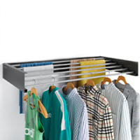 Marctani Tendedero Extensible Pared Ahorra Espacio - Tendederos Plegables ANTIOXIDANTES Interior o Exterior - Tendal Plegable Resistente 24 Pinzas - Tenderete de Ropa - details 8