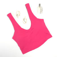 Sujetador De Deporte Para Yoga En Color Sólido De Alta Calidad Con Diseño U Para Mujeres Transpirable Tejido De Níquel - details 5