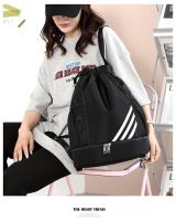 Mochila con cordón, mochila deportiva impermeable con compartimento separado para zapatos y bolsillo de malla para botella de agua, adecuada para deportes, escuela, playa, vacaciones, natación, viajes, etc. - details 2