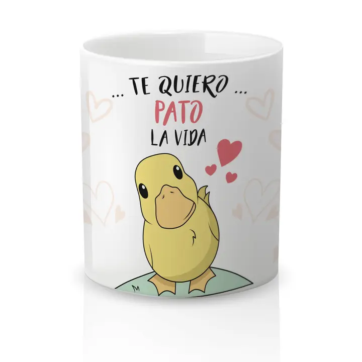 Taza cerámica Regalo Original Amor y Amistad. Resistente 100% al microondas y lavavajillas. Taza con Frase Te quiero PATO la vida - 1