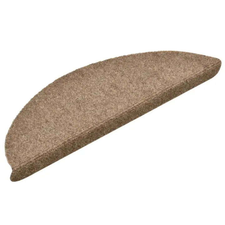vidaXL Alfombrilla autoadhesiva de escalera 15 unidad  56x17x3 cm crema - 1