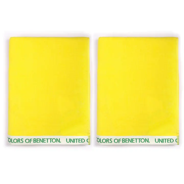 Set 2 toalla de playa 90x160cm 380gsm velour 100% algodon verde CASA BENETTON - 1