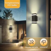 Lámpara De Pared Exterior LED Impermeable IP65 Con 2PCS Bombillas E27 Luz Decorativa Para Jardín 110V 220V Moderna Estilo - details 11