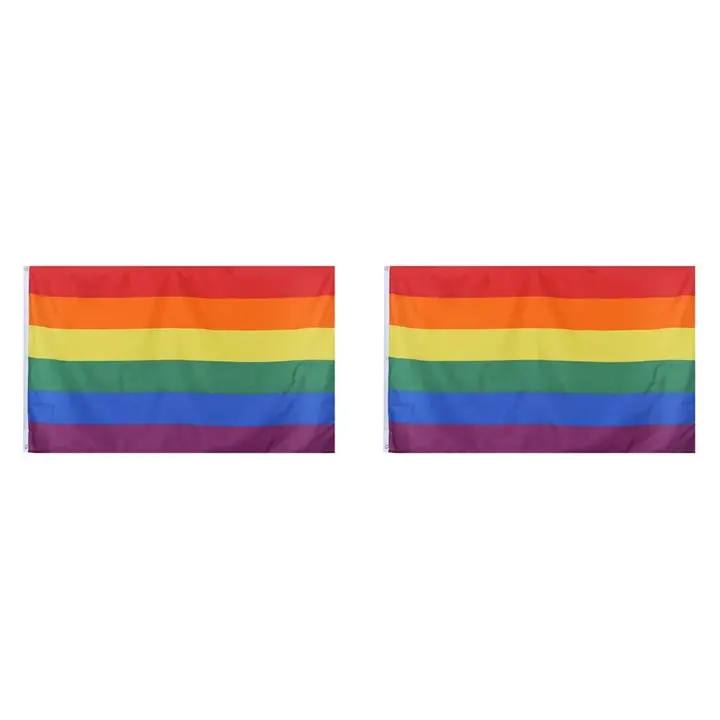 Bandera Arcoíris De Prides Progresiva 90X150cm Bandera De Amor Lesbianismo Igualdad En Lona Resistente Al Desvanecimiento Por Luz UV Con Cabezal Y Costuras Doble Tejido Para Pared Y Palo - 1