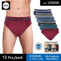 UNCO Calzoncillos Hombre Slip de Algodón Ajustados Sin Costura Multicolores Ropa Interior Pack de 6 Suave y Cómodo - details 0