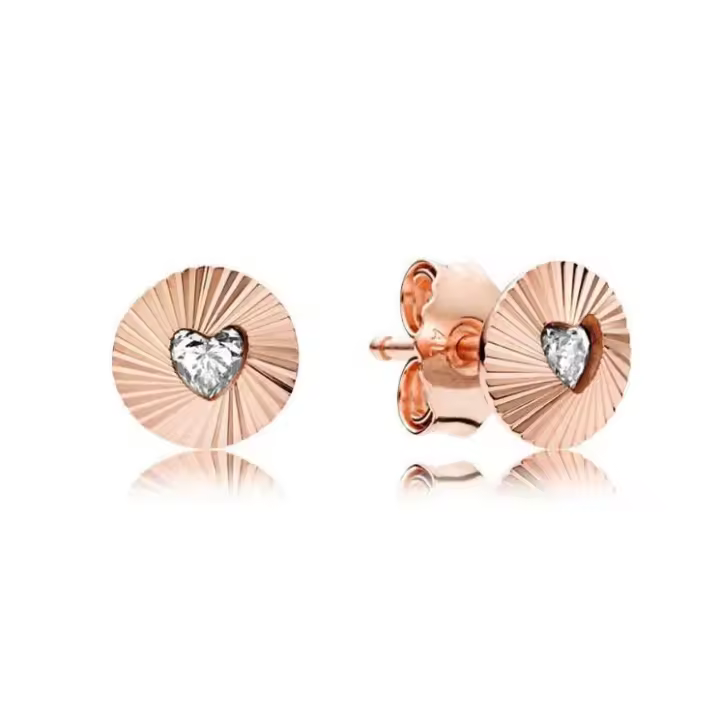 Pandora Pendientes de botón Mujer vermeil - 287297CZ，Viene con embalaje de caja de regalo original. - 1