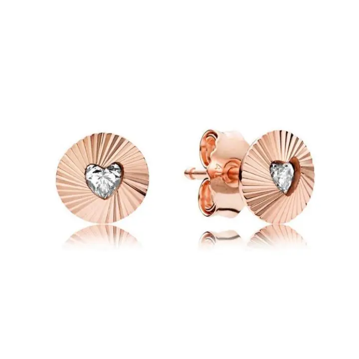 Pandora Pendientes de botón Mujer vermeil - 287297CZ，Viene con embalaje de caja de regalo original. - 1