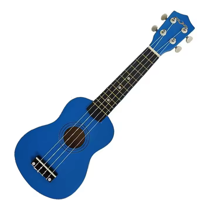 Ukelele Soprano New Brand  Azul Eléctrico de Madera de Nato - 1