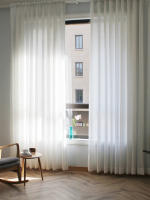 Cortina Transparente Y Sutil Con Patrón Cruzado Para Decoración De Sala De Estar Y Dormitorio Material De Poliéster Tela De Gauze Con Bolso Para Percha - details 7