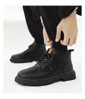 Nuevos Zapatos Para Hombre 2024 Botas De Cuero Alta Casual Moda Retro Todoterreno Botines Desérticos Para Trabajo Y Moto - details 7
