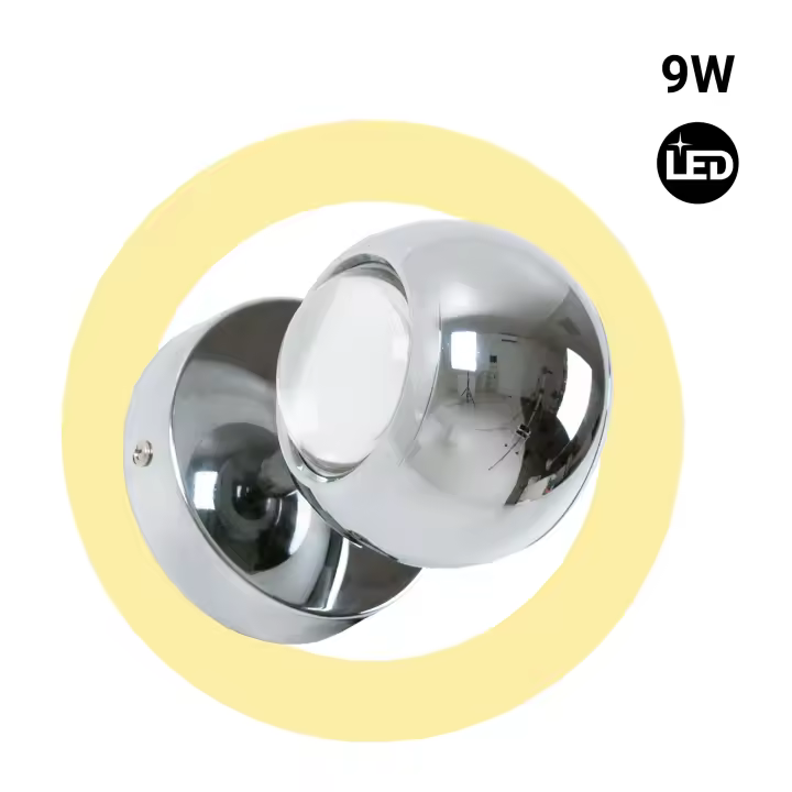 Barcelona LED Aplique de pared LED con óptica "BOO" 9W - Cromo - Up & down - 2700K - 1