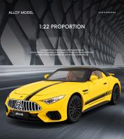 Coche De Deportes Mercedes-Benz SL63 Escala 1:22 Modelo De Aleación Con Sonido Y Luz Coche Miniatura Para Colección Y Juguete Para Niños C398 - details 0