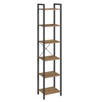 Estantería de 6 niveles multifuncional, librería espaciosa, ideal para oficina, salón, dormitorio y cocina, 40x30x187.5 cm, disponible en greige, marrón rústico y olmo pardo - details 12