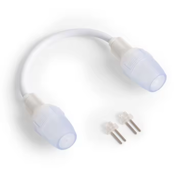 Ledkia Conector Doble con Cable para Tira LED 220V AC SMD2835 IP65 Ancho 12mm Monocolor 12 mm - 1