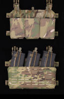 Funda Tríplice De Munición Multipropósito MOLLE Para Chaleco Rig Pecho Material De Nylon 500d Tamaño 26.5x16x1cm Colores Negro MC Verde Militar Y Café - details 10