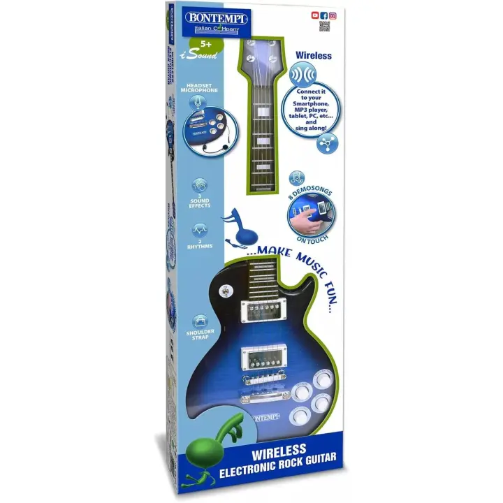 PASEO ELECTRÓNICA CON MICRÓFONO Y MUSICAL AZUL INALÁMBRICO. - 1