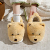 Pantuflas De Peluche Grueso Para Hombres Y Mujeres Con Dibujos De Perro Y Oso 3D Para Invierno Pantuflas De Algodón Para El Hogar Con Cubierta De Tobillo Para Parejas - details 1