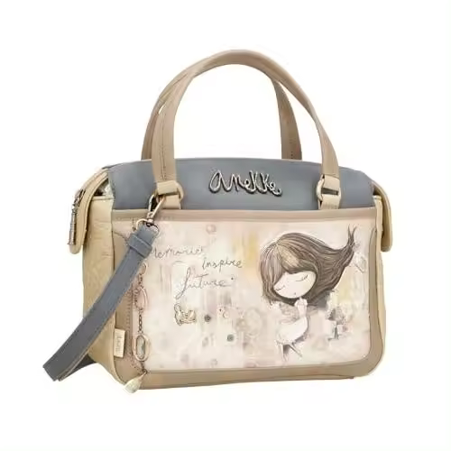 Anekke Bolso Bowling Memories - Elegancia y Gran Capacidad | Cierre Cremallera y Asa Bandolera Extrañable | Medidas: 28x22x14 cm - 1
