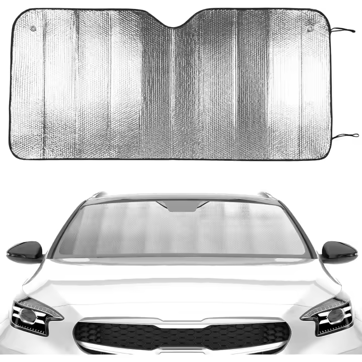 sombrilla delantera doble cara burbuja de papel de aluminio plateado puro sombrilla / sombrilla de nieve pesada - 1