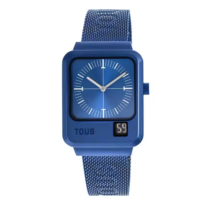 Reloj Tous life in Mars en IPG azul con esfera rectangular y calendario - 1
