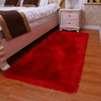 Carpetas De Piel Suave De Oveja Imitación Alfombra Blanca Para Lado Del Cama Decoración De Sala De Estar Alfombras Rojas Para Sala De Estar Tapetes De Pelo De Cerdo - details 5