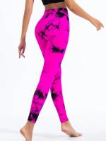 Pantalones De Yoga Para Mujer Leggings De Gimnasio Sin Costuras Tie Dye Cintura Alta Elásticos Para Correr Y Fitness Pantalones Casuales Con Glúteos De Pera - details 9