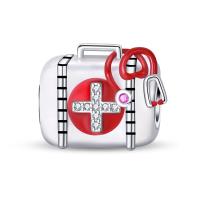 Encantos De Bolas De Plata 925 Para Joyería DIY Serie De Ocupaciones Doctor Artista Musician Enfermera Compatible Con Qikaola Pulseras - details 17