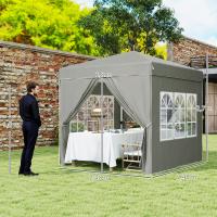 Cenador 2,5x2,5 m, resistente a Agua y al frío pop up plegable con Protección UV 50 +, Tienda plegable de Jardín with 4 bolsos laterales gazebo de Jardín Para camping, gris Claro - details 5