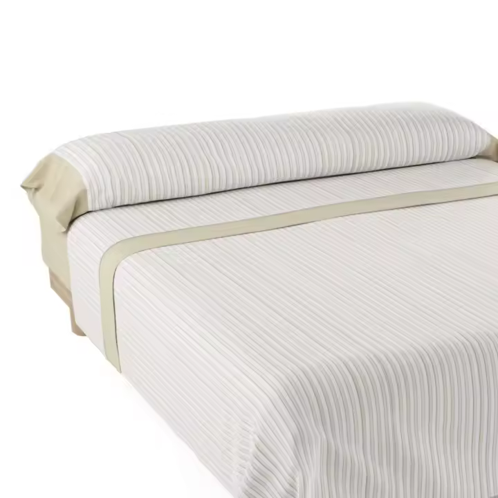 Nalui Juego de Sábanas Vega Beig Tejido Polycotton, Lavable a 30º y Fácil Planchado - 1