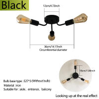 1Pc Lámpara Colgante Industrial Retro Negra Para Techo Con Base E27 Para Sala De Estar Dormitorio Cocina Sin Bombilla Incluida Moderno Estilo Metálico AC 110-240V - details 1