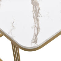 Mesa de Centro apilable: efecto Mármol DE ALTO Brillo with detalles Dorados, Mesa Auxiliar Con Cajones. Juego de dos piezas - details 2