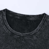 Camiseta De Algodón Lavada Con Estampado Gótico Harajuku Para Mujer Estilo Callejero Casual Manga Corta Suelta Moda De Verano - details 4