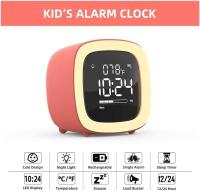 Kids Alarm Clock,Cute Pet Night Light Bedside Animal Alarm Clock Snooze Thermometer - details 3