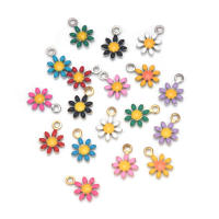 20Pcs Colgante De Acero Inoxidable Con Enamel Flor Encanto Para Manualidades Joyería DIY Pendientes Collar Pulsera Creación De Joyas - details 0
