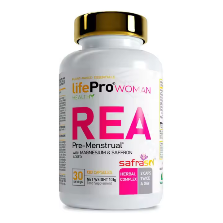 LIFE PRO NUTRITION REA 120 VEGANCAPS - Extractos Naturales - Gestiona Ciclo Mujer - Mejora Bienestar General Durante tus Dias - 1