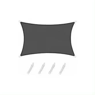 SOMY Vela de Sombra Vela de Sombra Rectangular 2x4m, Tela de Sombra Solar Impermeable y Resistente, para Terraza Jardín Patio, Vela de Sombra Color Grafito - 1