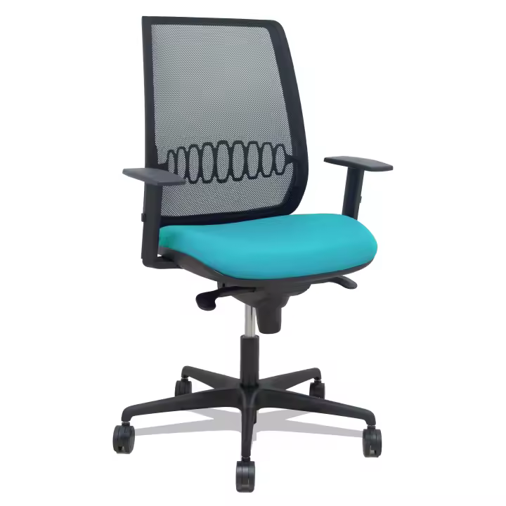 Silla Alares sincro malla negra bali turquesa brazo regulable - 1