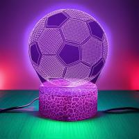 Lámpara De Noche LED 3D De Fútbol Ilusión Infantil Bola De Fútbol Táctil Decoración Para Habitación De Niños Regalo Luz De Mesa - details 5