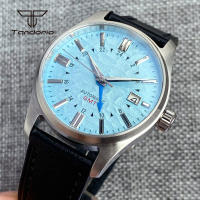 Reloj Automático Tandorio NH34 Para Hombres 39mm GMT Pilot Diversión AR Cristal De Zafiro Fecha Resistente Al Agua 20BAR Moda Relojes De Pulsera De Acero Inoxidable - details 30