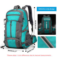 Mochila De Nylon 50L Para Camping Y Trekking Deporte Al Aire Libre Senderismo Escalada Viaje Bolsa De Hombro Reflectante Para Hombres - details 0