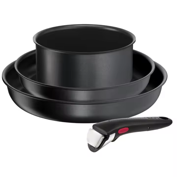 Tefal Ingenio Jordi Cruz, Set de 4 piezas de menaje de cocina, reciclado, apilable, revestimiento antiadherente, inducción, L7629743 - 1