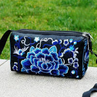 Bolso De Hombro Retro Para Mujer Yogodlns Con Bordado Floral Multicolor Estilo Bohemio Étnico Monedero Pequeño De Lona - details 4